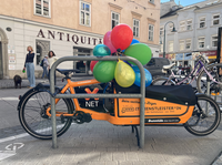 Unser Lastenfahrrad hat die 1.000 km Marke geknackt.